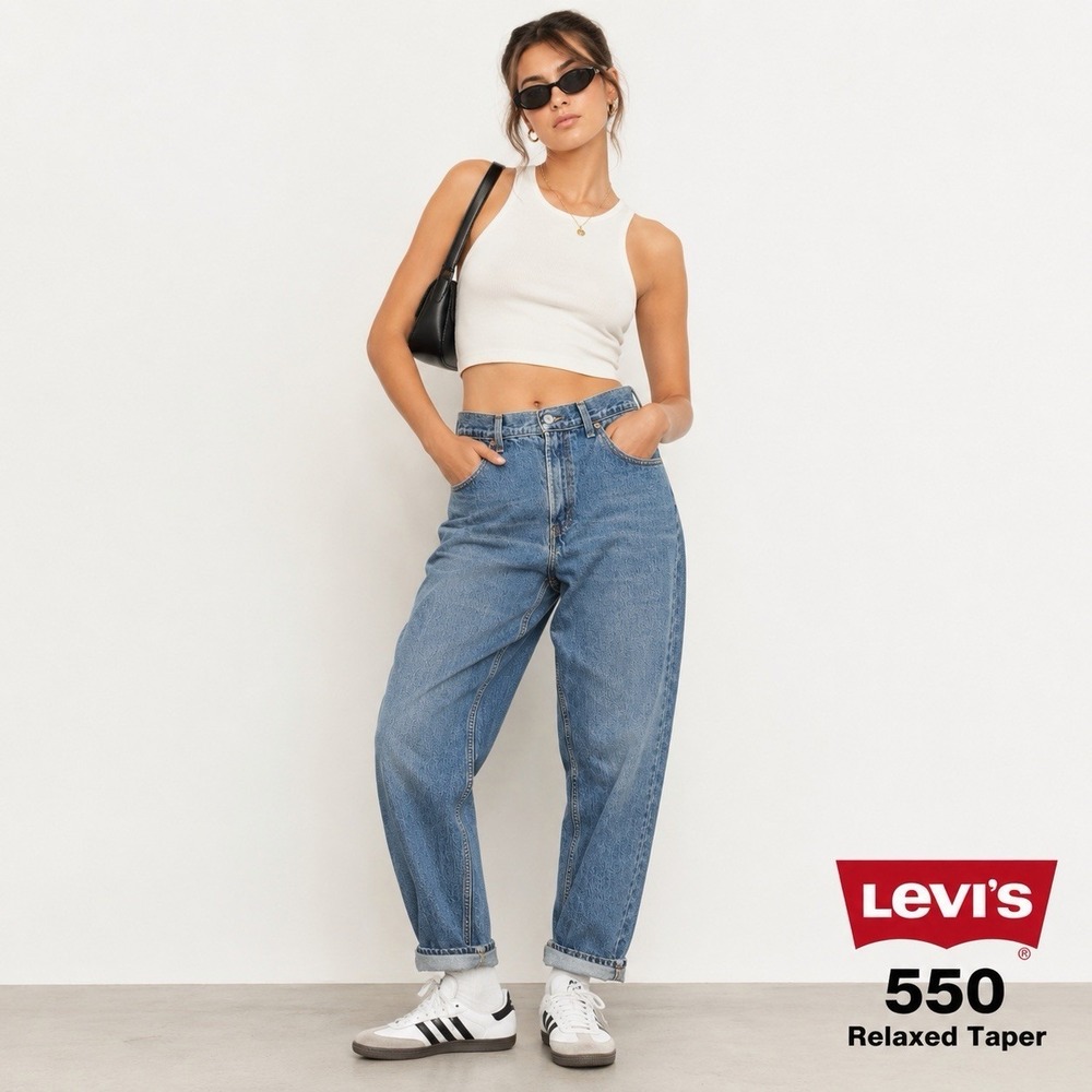 Levi's 550 Relaxed Tapered Jeans Women's 10M Blue High Rise Y2K Cotton 30x29